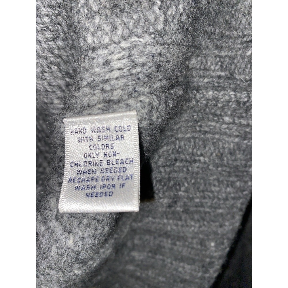Turnbury Merino Wool Cable Knit Sweater Gray Cardigan Mens L Wood Buttons Grampa - Picture 8 of 12